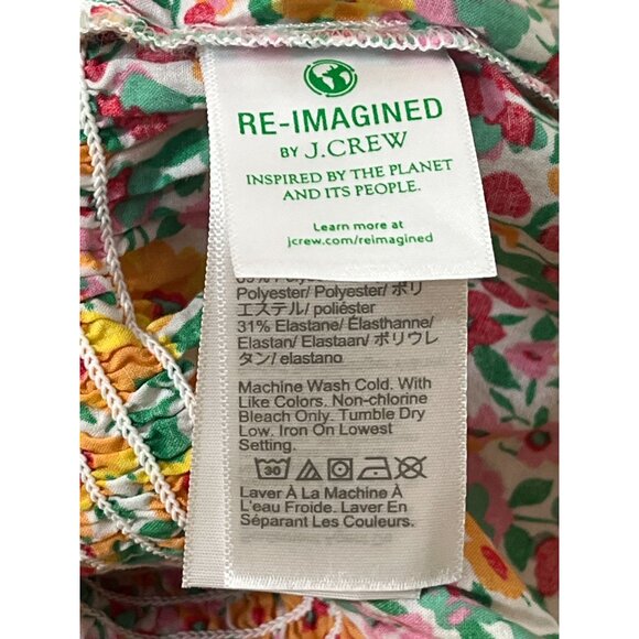 J Crew XXS Floral Tie Strap Smocked Tank Top Peplum Cottagecore Summer - Picture 5 of 12